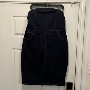 Womens Denim Strapless Dress